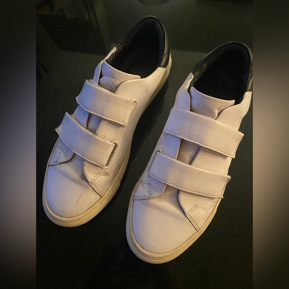 SANDRO White Velcro-Leather Shoes